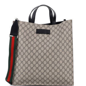 Gucci Tall Convertible Soft Open Tote GG Coated Canvas